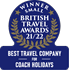 British Travel Awards - Gold